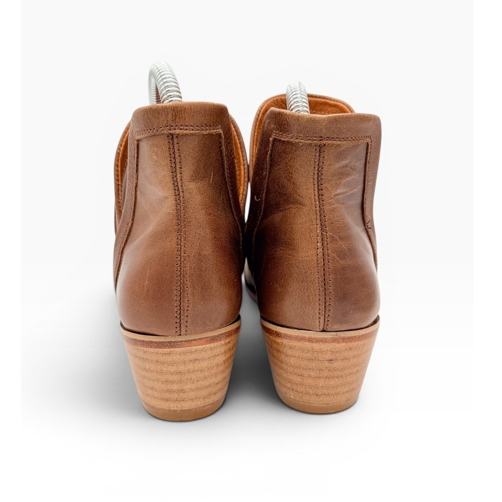 Wolverine 1883 Delaney Leather Ankle Boots 7 Boho Tan Cutout Block Heel Booties - Picture 4 of 7